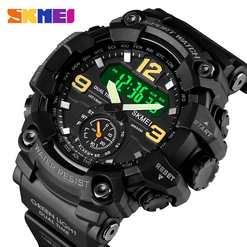 Cool Men's Outdoor Sports Watch Large Dial Multifunctional Waterproof Electronic Watch Men's
