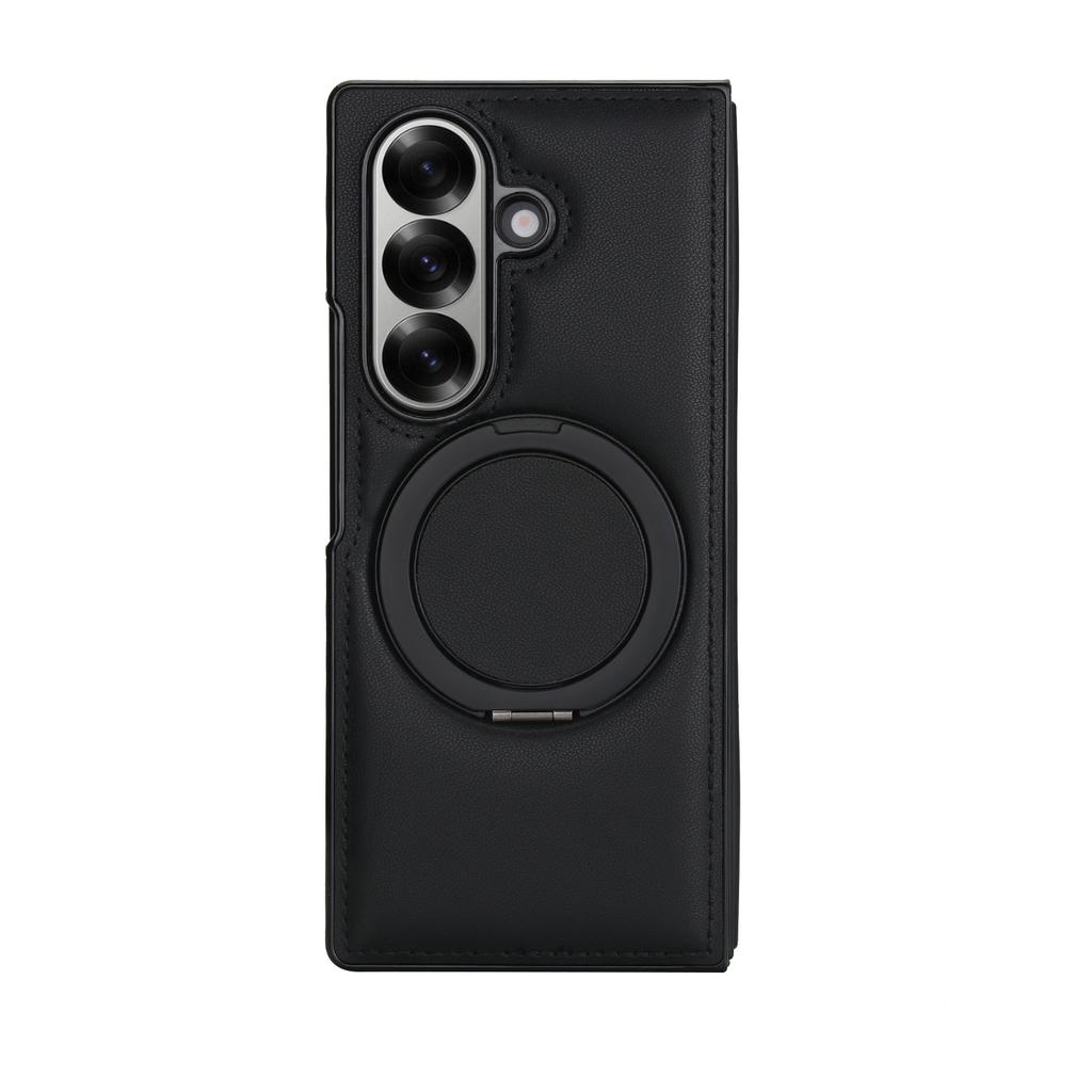 Luxury Business Sle Solid Color Leather Pattern Magnetic Stand Phone Case for Samsung Galaxy Z Fold 7 6 5 4 3 Protection Cover