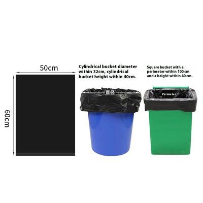 100 stk. 50X60 cm Sorte Udendørs Engangs Plastik Affaldsposer, Stor Kapacitet Og Tykkelse, Lækagesikre Og Holdbare