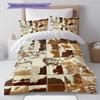 Rustic Cowhide Style Pattern Bedding Quilt Set Quilt Cover Pillowcase Home Decoration Gift (1 * duvet cover + 2 * pillowcase, without core)
