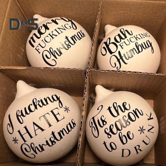 1 Pc/8 Pcs Prank Christmas Ball Funny Bauble Christmas Hanging Ball Rude Humor Hanging Ornaments for Christmas Tree Decor