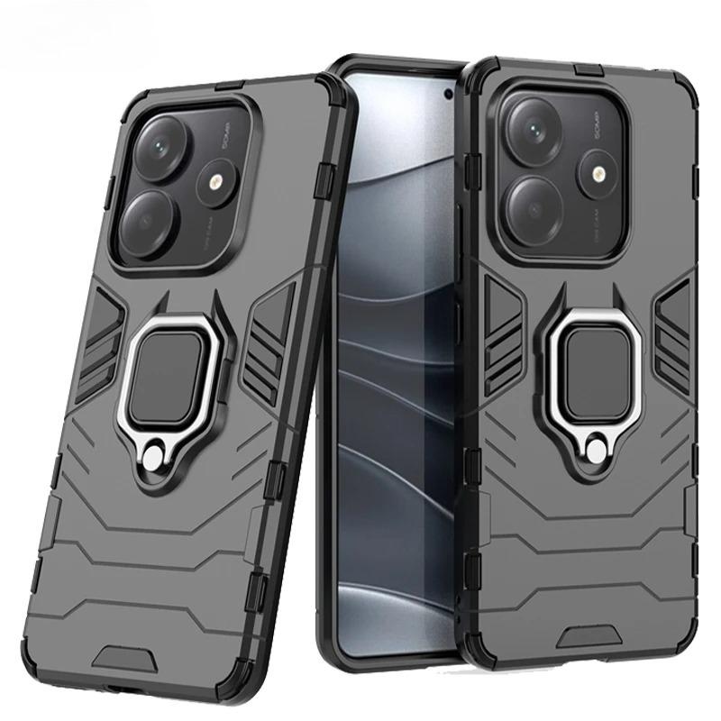 For Redmi Note 14 Case Anti-knock Armor Magnetic Suction Stand Full Back Cover Redmi Note 14 Case For Redmi Note 14 5G 6.67 inch