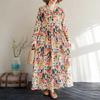 Travel Round Neck Vintage Long Flesh Covering Dresses