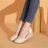 Fashion Women Platform Wedge Linen Sandals Fast Shipping Versatile Braided Buckle Breathable Wedge Sandals High-Heeled Shoes SandáLias