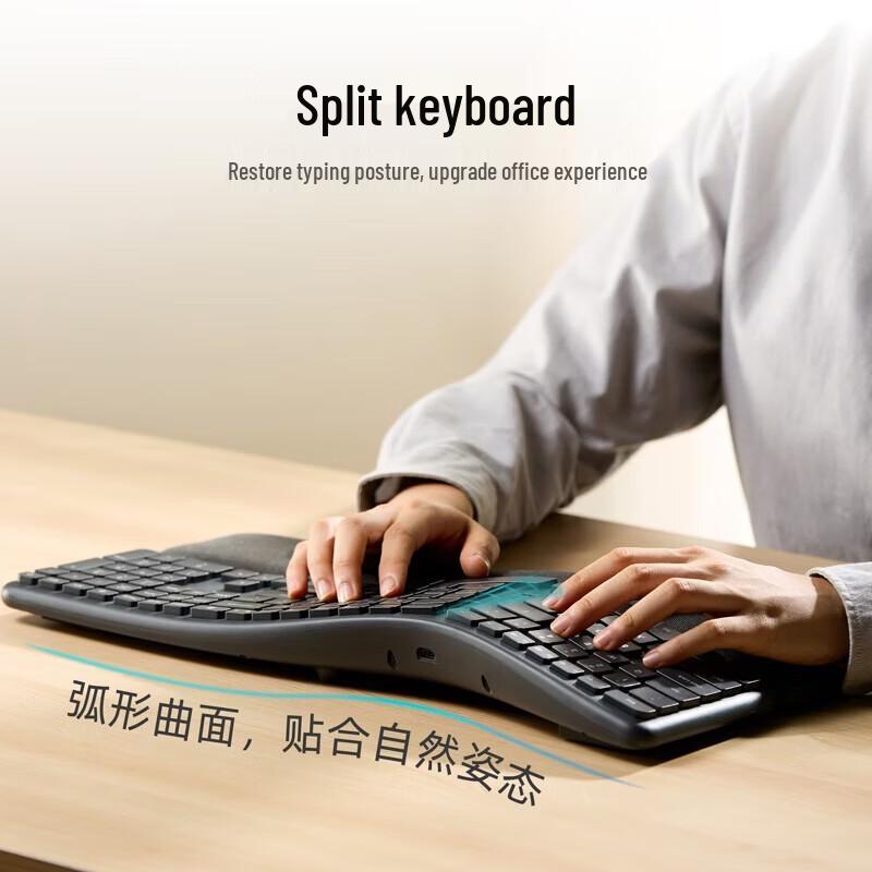 SANWA Ergonomic Wireless Keyboard with Silent Keys