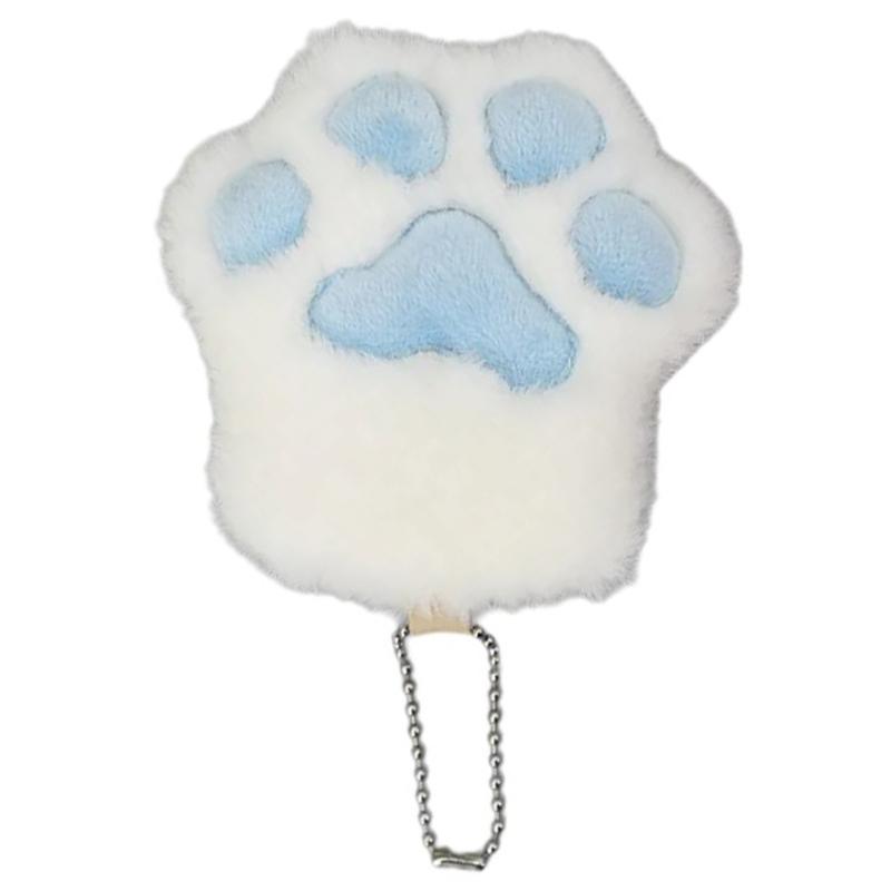 Animes Cats Paw Keychain Plush Cats Paw Keyring Cute Car Backpack Pendants Charm Cartoon Cats Paw Keychain Jewelry Gifts