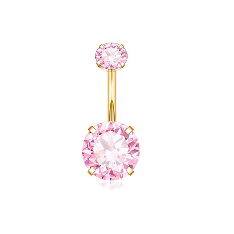 Heart-Shaped Rhinestone Belly Button Ring 5-Piece Set