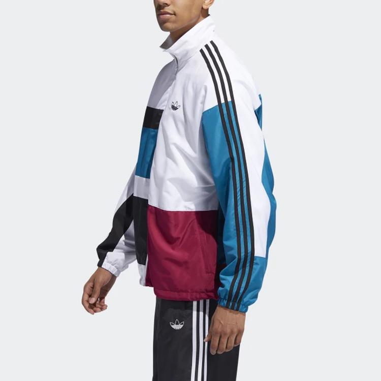 Adidas Jachetă Sport Patchwork Oversized Originals Spirit Bărbați Jachete Alb Multicolor ED6242