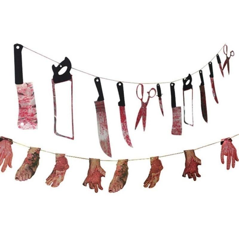 Spooky Halloween Party Haunted House Hanging Garland Pennant Banner Decoration K