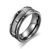 8MM Fashion Matte Groove Men's Stainless Steel Rings for Women Wedding Band Jewelry Gold Color Unique Party Ring Accessories