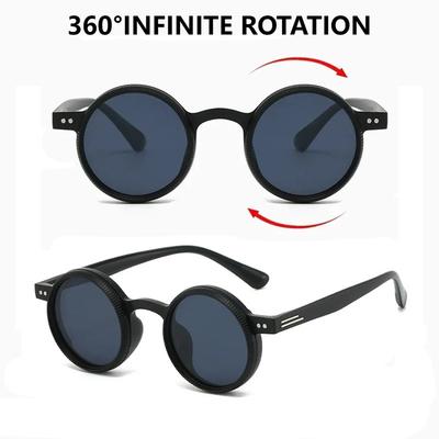 1/360 Adjustable Zoom Round Frame Sunglasses for Men Women UV Protection Outdoor Sports