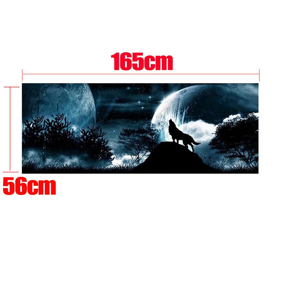 165x56cm Rear Window Sticker Night Wolf Howling Moon Decal For Pickup SUV Truck