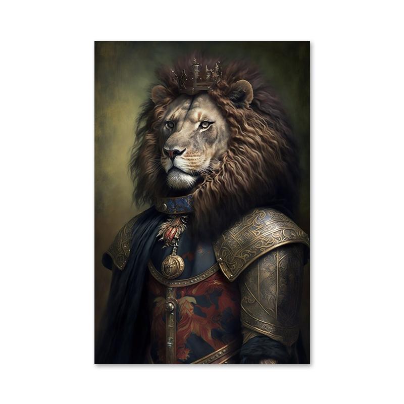 

Аристократичні плакати з тваринами, ретро, ​​лев, жираф, кіт, друк на полотні, настінні картини для прикраси дому у вітальні 21x30cm No Framed