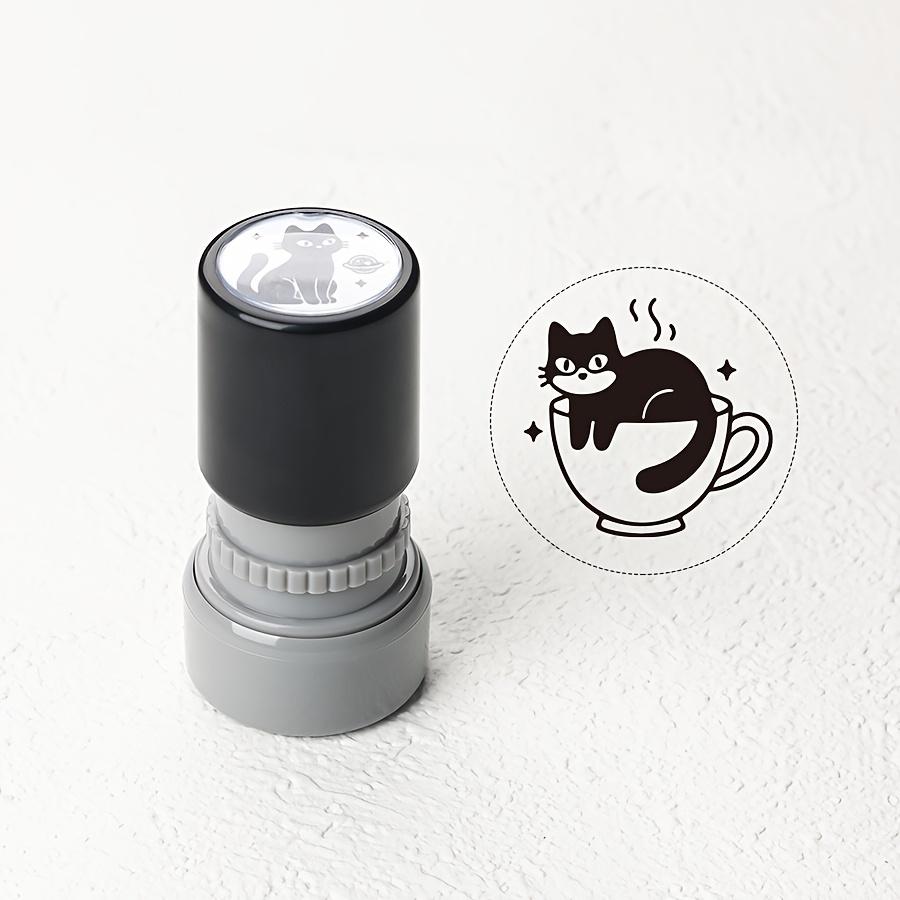 1 Set Cute Black Cat Photosensitive Stamps, Cartoon Cat Pattern Decorative Stamps for Scrapbooking, Notes and DIY Handmade Craft