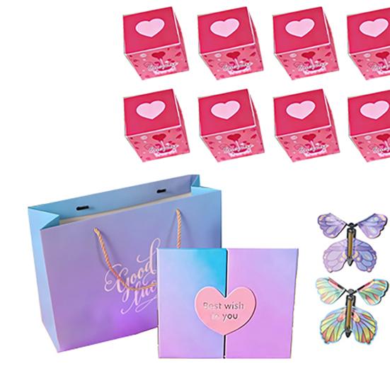 Explosion Gift Box for Money Valentine's Day Pop-Up Cash Money Holder DIY Folding Bounce Box for Valentine's Day Birthday Anniversary