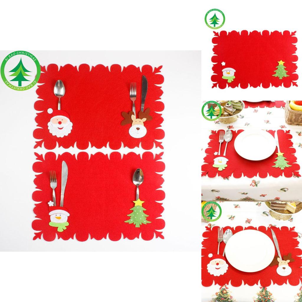 Luxurious Christmas Santa Place Mat Table Runner Mat Crafted For Holiday Cheer
