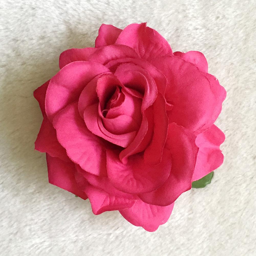 Braut Hochzeit Beflockungsstoff Rote Rose Blume Haarnadel Haarspange Simulierte Blume Haarnadel Ornament Kopfschmuck Haarschmuck