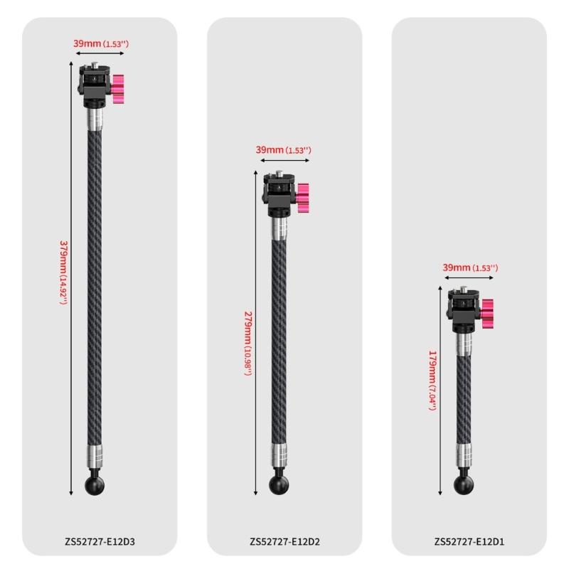 Carbon Fiber 17mm Ball Head To 1/4 Screw Adapter For Camera Mount Tripods Bracket And Motorcycle Phone Holder