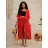 Plus Size Women's Beach Cover-Ups Bohemian Long Dress Holiday Sun Shirt Cardigan Beach Scarf
