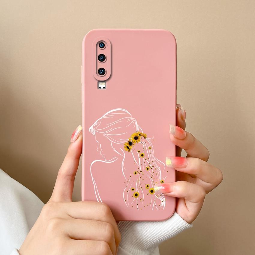 Compatible For Huawei P60 Y5 Y6 Y7 Y9 Y9A P30 P40 Trendy Girl Phone Case Lens Protection Soft Liquid Silicone Anti Drop Shell For Huawei Bumper Cover