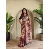 Pure Malai Cotton Saree with Big Border Digital Print Concept with Elegant Kalamkari Patterns with Contrast  Big Pallu with Tassels Attached
