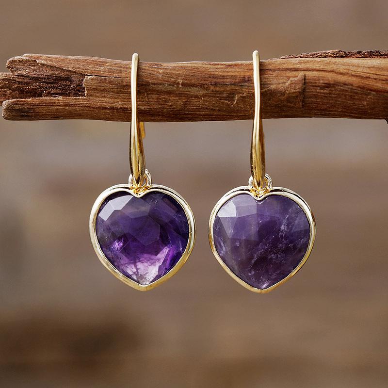 Classic Tianhe Stone Peach Heart Pendant Earrings Love Earrings Popular Jewelry