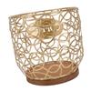 Coffee Pod Holder Organizer Large Capacity Coffee Capsule Storage Basket with Wooden Base for Kitchen Counter Office Desktop Gold