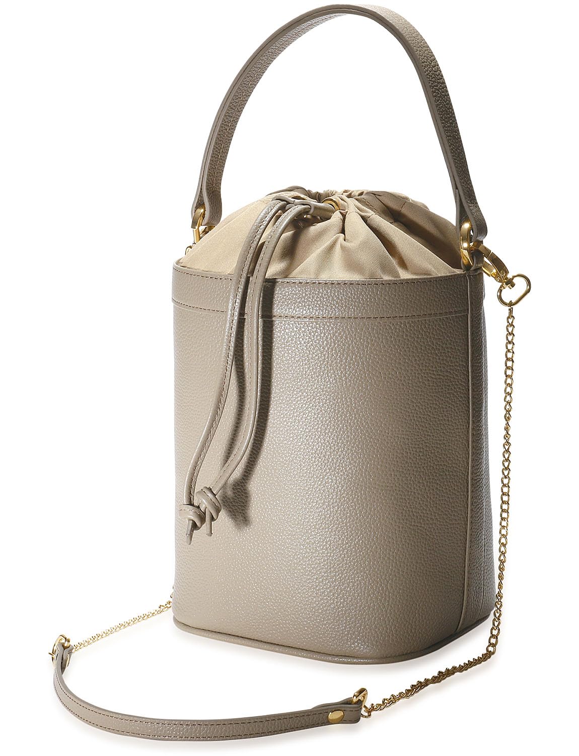 

BLUE SINCERE Genuine Leather Drawstring Shoulder Bag with Two Chain Lightweight and Perfect for Travel and Commuting SHB16 Women s Straps, Small, /