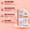 5-in-1-Gesichtsserum, lässt feine Linien verblassen, strafft die Haut, verkleinert die Poren, spendet Feuchtigkeit und hellt das Gesichtsserum mit Vitamin C und Hyaluronsäure auf