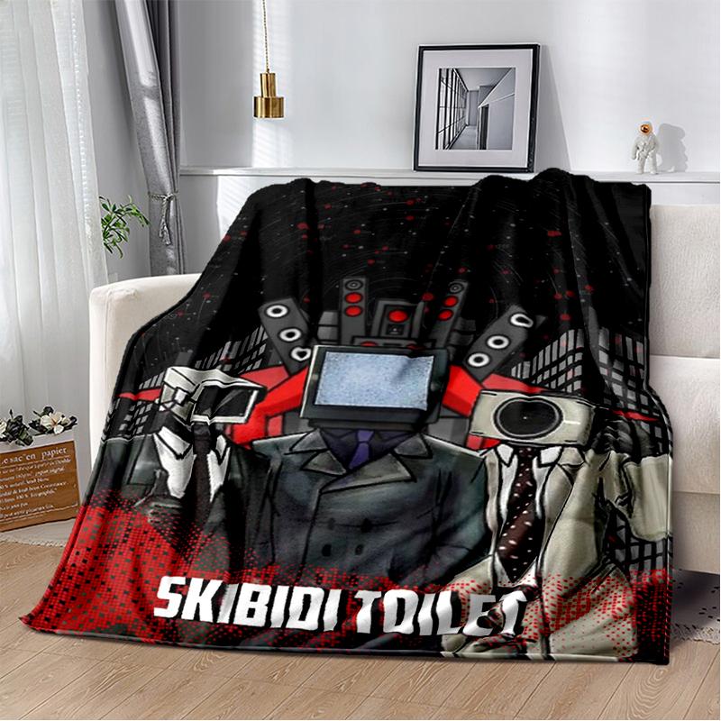 3D Skibidi Toilet Speakerman Cameraman TVman Flannel Blanket,Soft Throw Blanket for Home Bedroom Bed Sofa Travel Cover Kid Gift