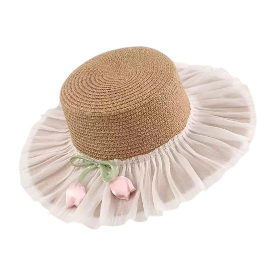 Sun Hat Breathable Large Brim Design Sun Protection Hat Lace Bow Decoration French Style Straw Hat Headwear