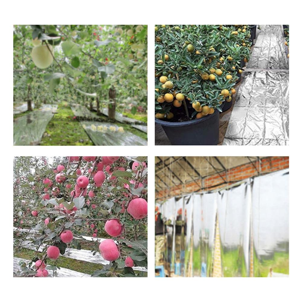 6PCS 210 X 130 Cm Plant Reflective Film High Reflectivity Keep Warm Greenhouse Covering Foil Foldable Silver