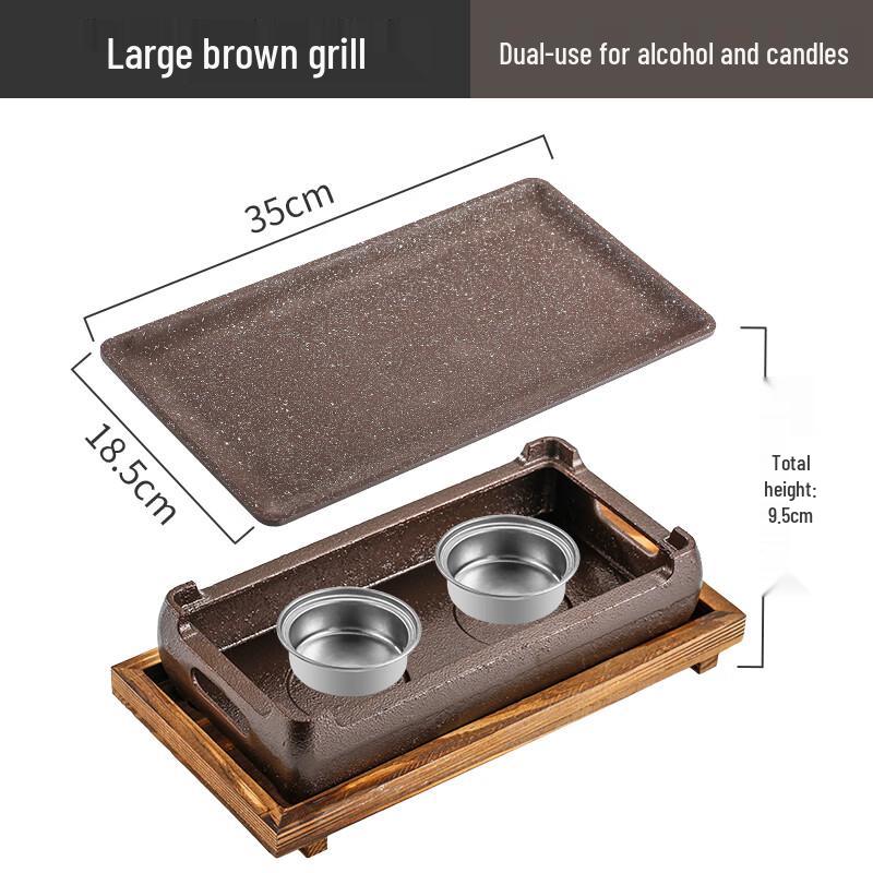 Commercial Rectangular Charcoal Grill with Non-stick Plate