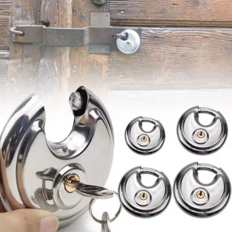 1/2PCS Round Stainless steel Heavy Duty Key Lock Security Padlock Outdoor Gym Safely Door Lock Anti-theft Tools