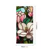 Colorful Retro Floral & Bird Static Cling Window Film - No Glue, Removable