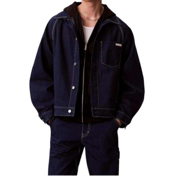 Calvin Klein Button Pocket Long Sleeve Denim Jacket Men jackets LV04RE734G3TT L