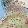 Christmas Nail Stickers Snowflake Relief 3D Christmas Tree Santa Claus Elk Snowman Cartoon Wearing Nail Stickers Manicure Decor