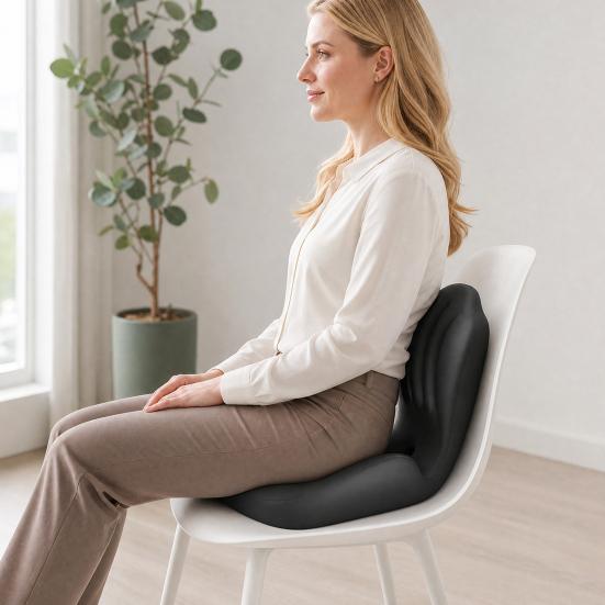 Ergonomic Seat Cushion with Back Support, High Density Memory Foam Office Chair Pad with U-Shaped Coccyx Relief, Breathable Car Seat Cushion for Home
