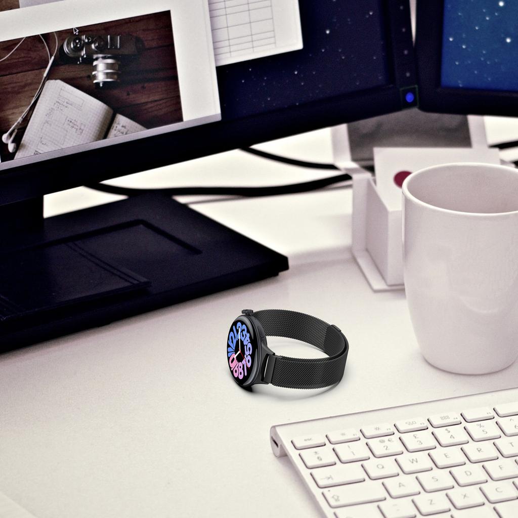 Für vivo Watch 3 Ersatzarmband Magnetisches Edelstahl Mailänder Uhrenarmband