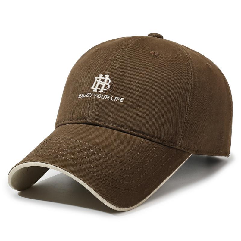 Vintage Embroidered Alphabet Baseball Cap Men'S And Women'S Versatile Sunshade Sun Protection Cap Tide Outdoor Casual Cap