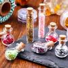 10pcs Clear Glass Containers Jars Bottles with Cork Tops Set For Creative Pendant Or Home Office Decorative Use