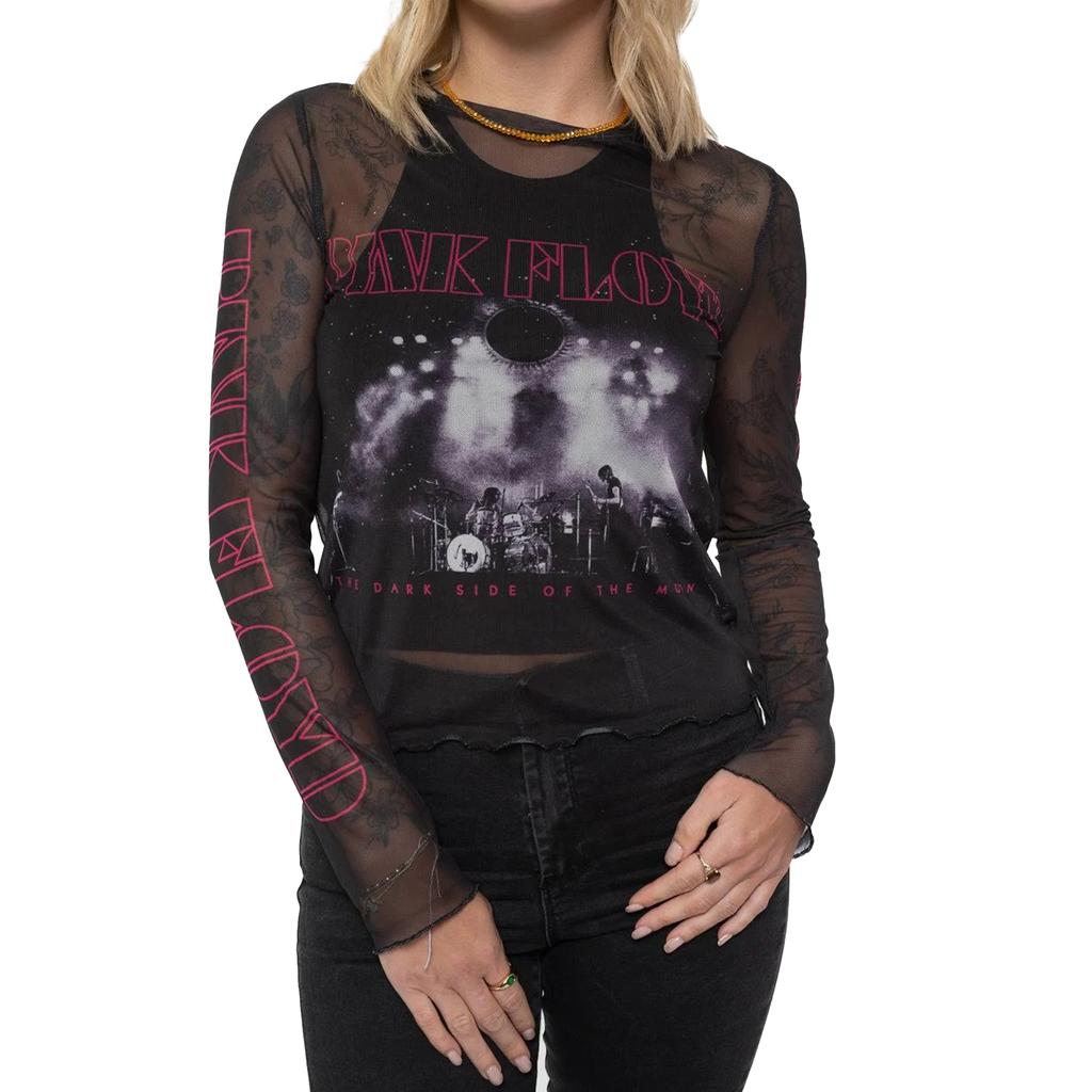 Pink Floyd Dame/dame Live Band Mesh Langermet Crop Top