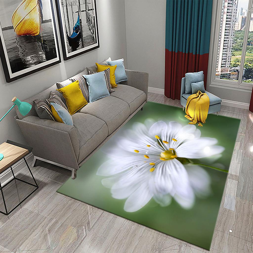 3D bunter frischer Blumen Teppich für Küchenteppich mit romantischem floralem Wohnzimmer Badezimmer Boden Teppich Mädchen Schlafzimmer Teppich Dekoration