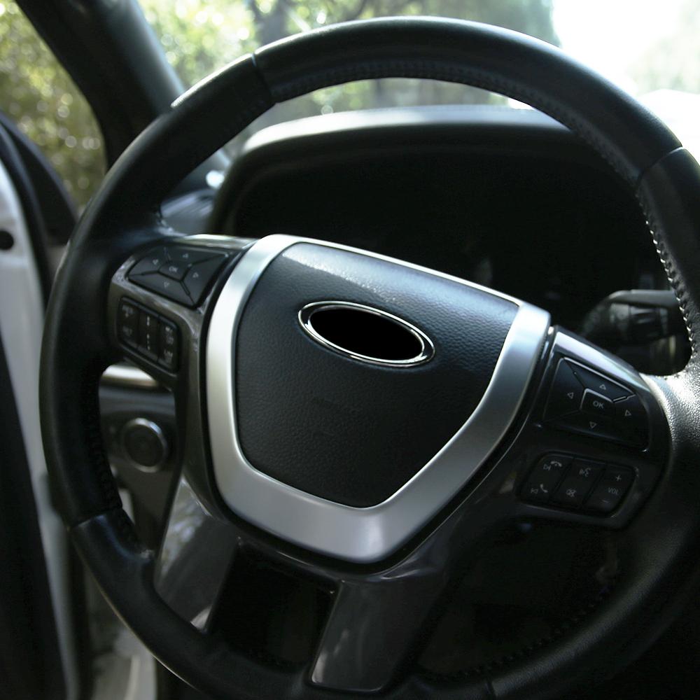 For Ford Everest 2015-2025 Ranger 2015-2025 Steering Wheel Panel Frame Trim Decoration Cover Sticker Interior Accessories