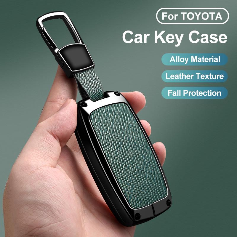 Zinc Alloy Leather Car Remote Key Case Cover Shell for Toyota Yaris Ativ Raize Veloz Avanza Rush Auto Keychain Accessories