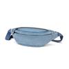 Borsa a tracolla in denim da donna Marsupio a tracolla Borsa da petto casual a mezza luna Marsupio in denim blu con tracolla regolabile per viaggi