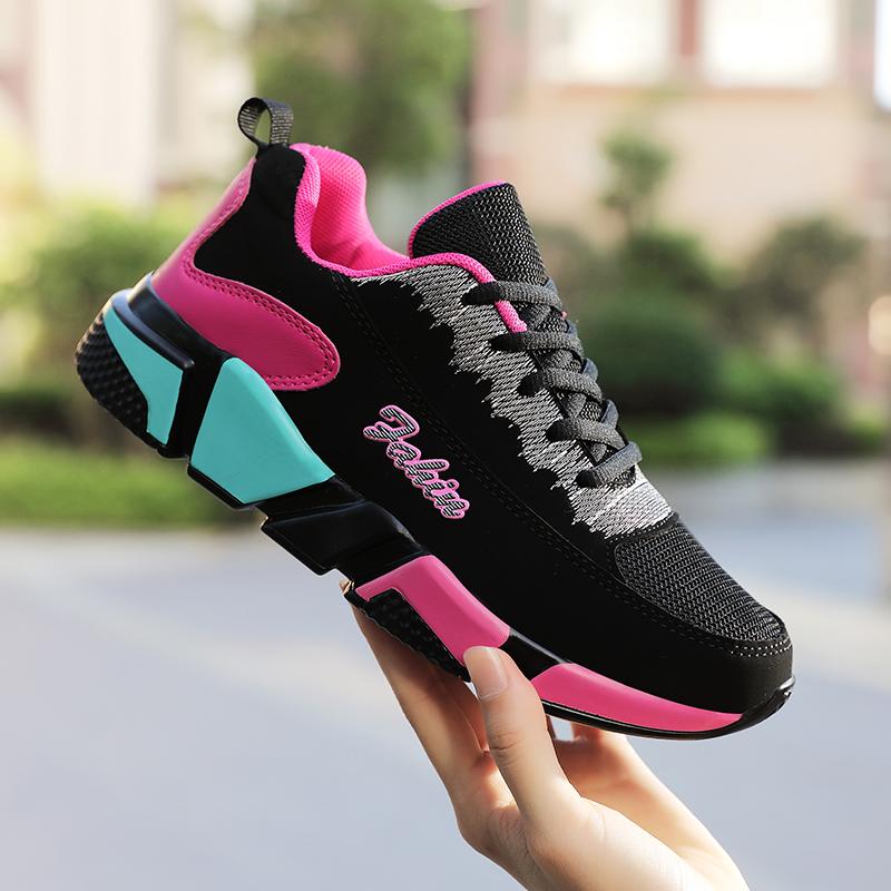 New Running Shoes Ladies Breathable Sneakers Summer Light Mesh Air Cushion Women's Sports Shoes Outdoor Lace Up Training Shoes