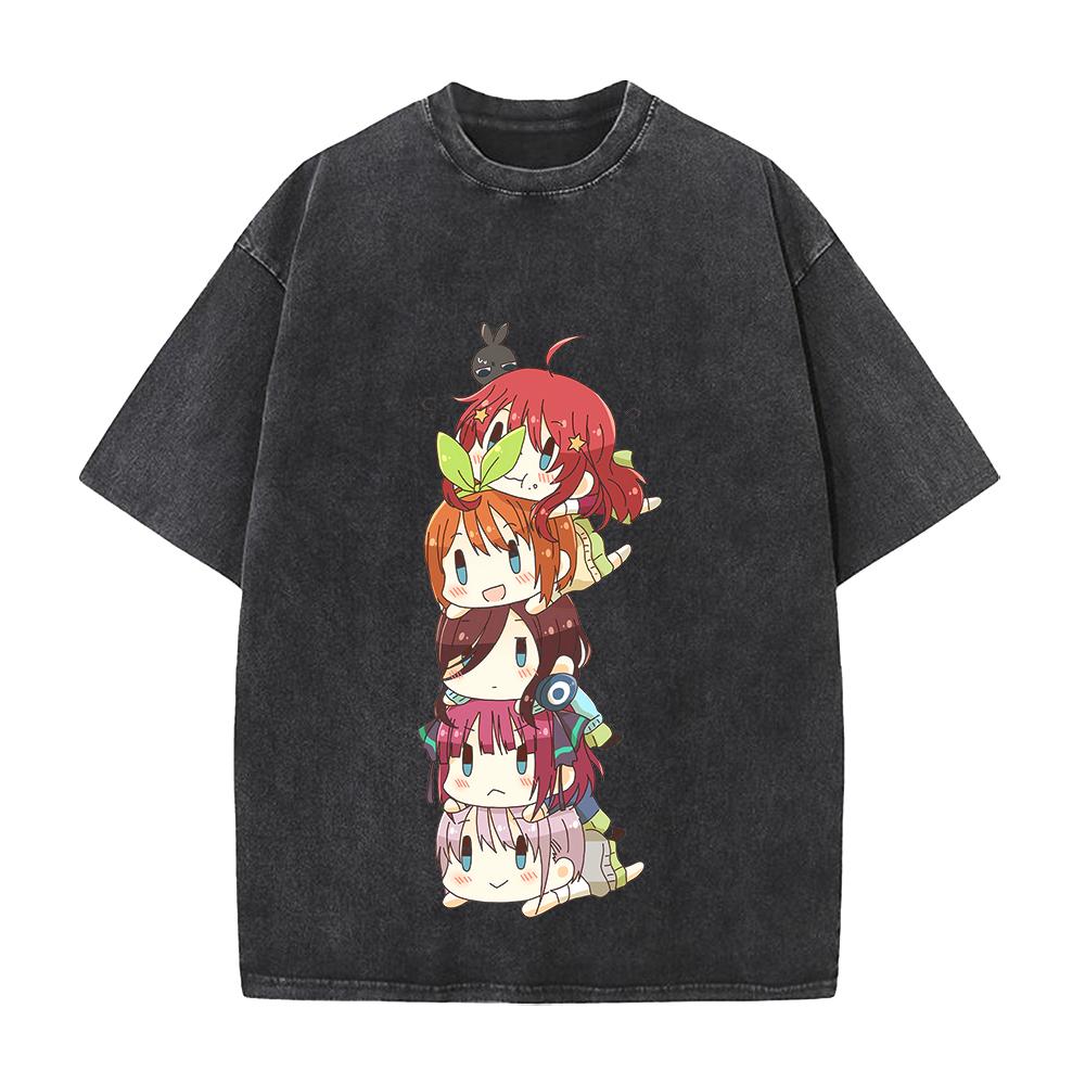 The Quintessential Quintuplets Miku Graphic Tshirt Men Women Clothing Short Sleeve Cotton T-shirts Washed Tee Harajuku T Shirt