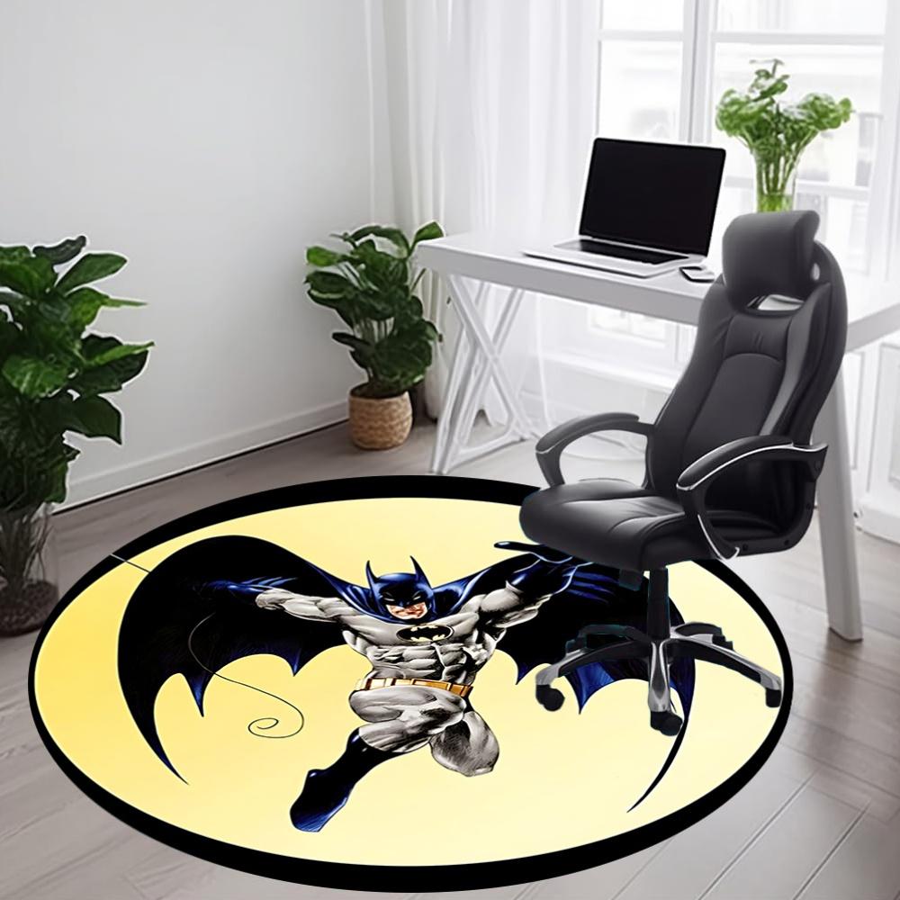 1pc Batman Logo Office Round Area Rug, Under Office Chairs Bedroom Living Room Home Decor, Room Deco, Available in Various Sizes