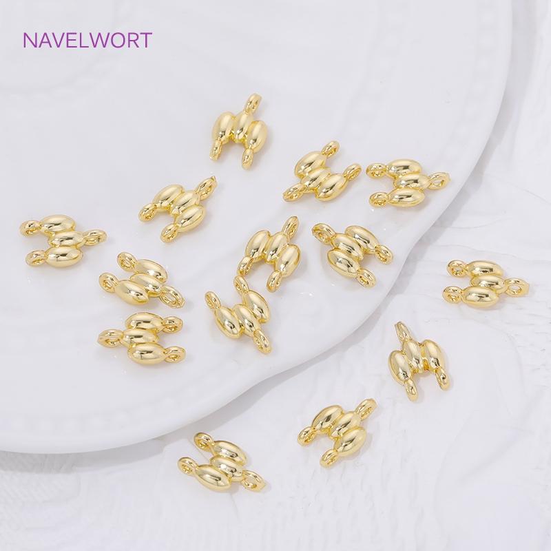 11mm*7mm 18K Gold Plated Brass 2-row Connectors For Bracelets Making,Connectors For Jewelry,DIY Necklaces Making Accessories